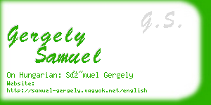 gergely samuel business card